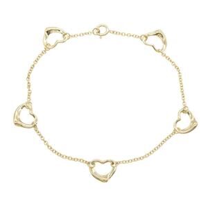 TIFFANY Authentic 18k Gold Heart Charm Bracelet
